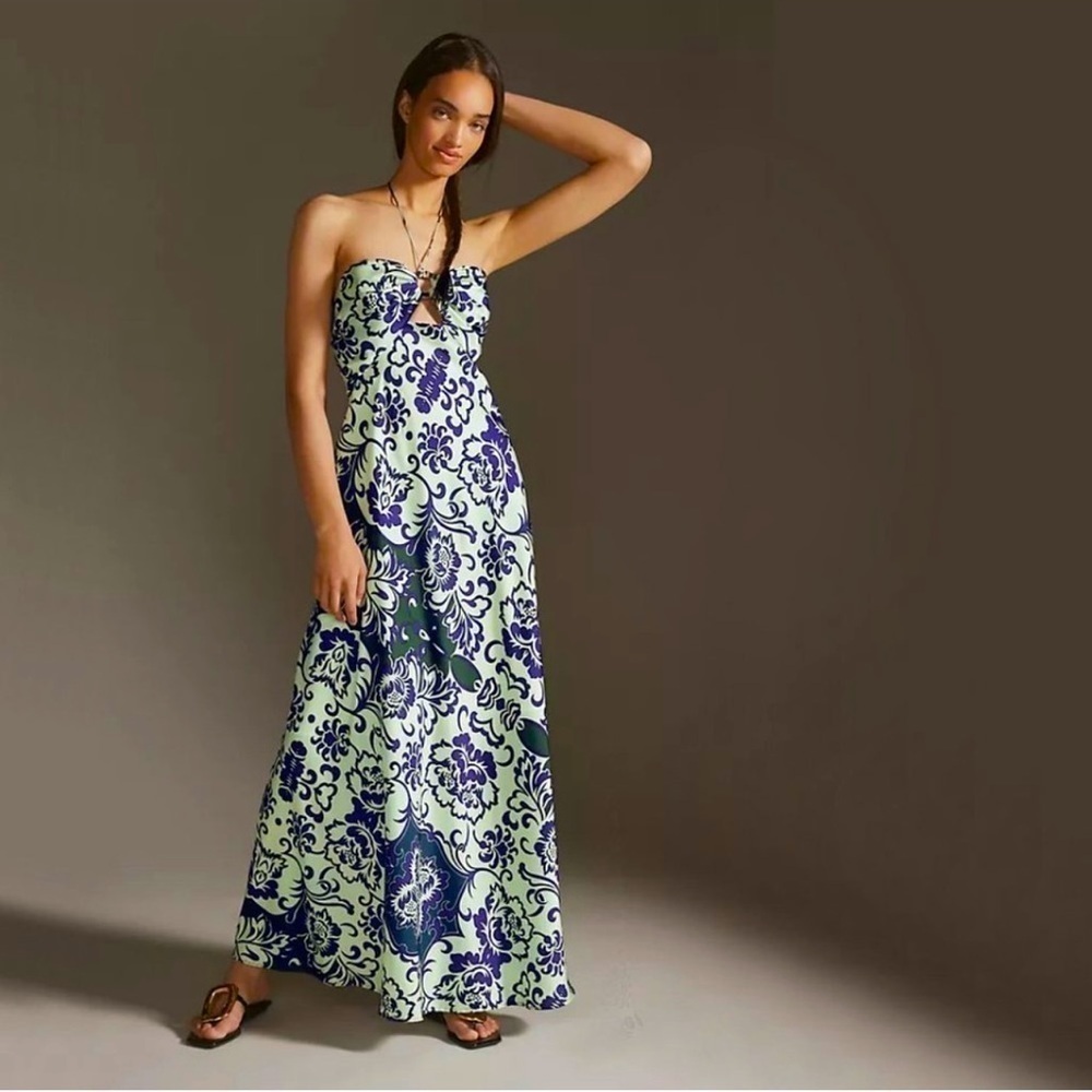Nwt Anthropologie Delfi Halter Maxi Dress